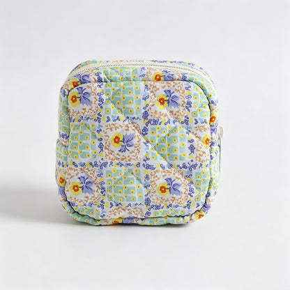 Floral Quilted Square Storage Pouch