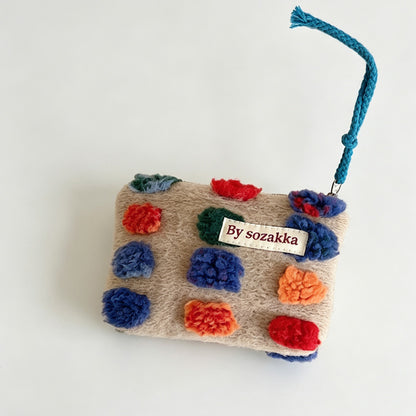 Color Dot Zipper Storage Pouch
