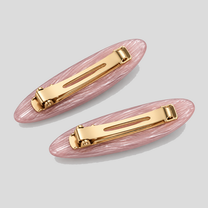 Rhinestone Pearl Oval Hair Clips