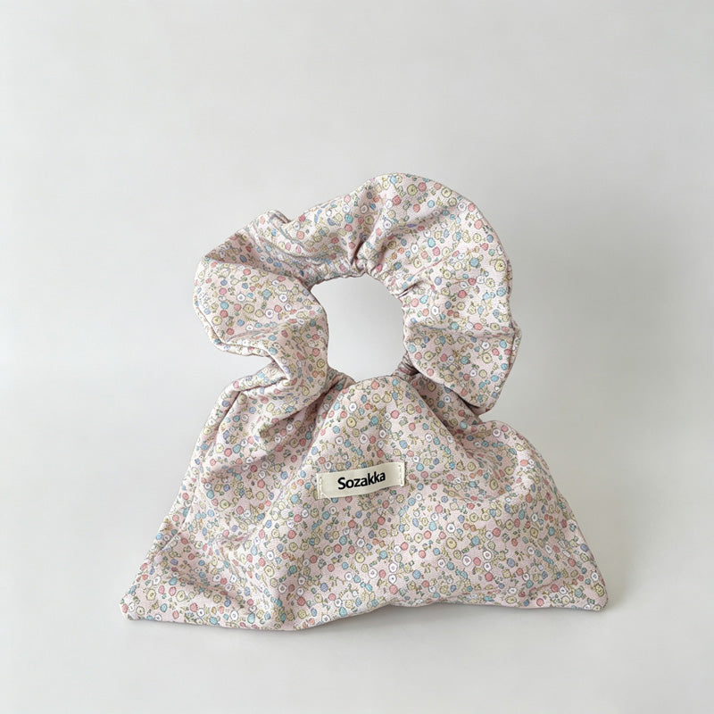 Floral Print Small Open Top Handbag