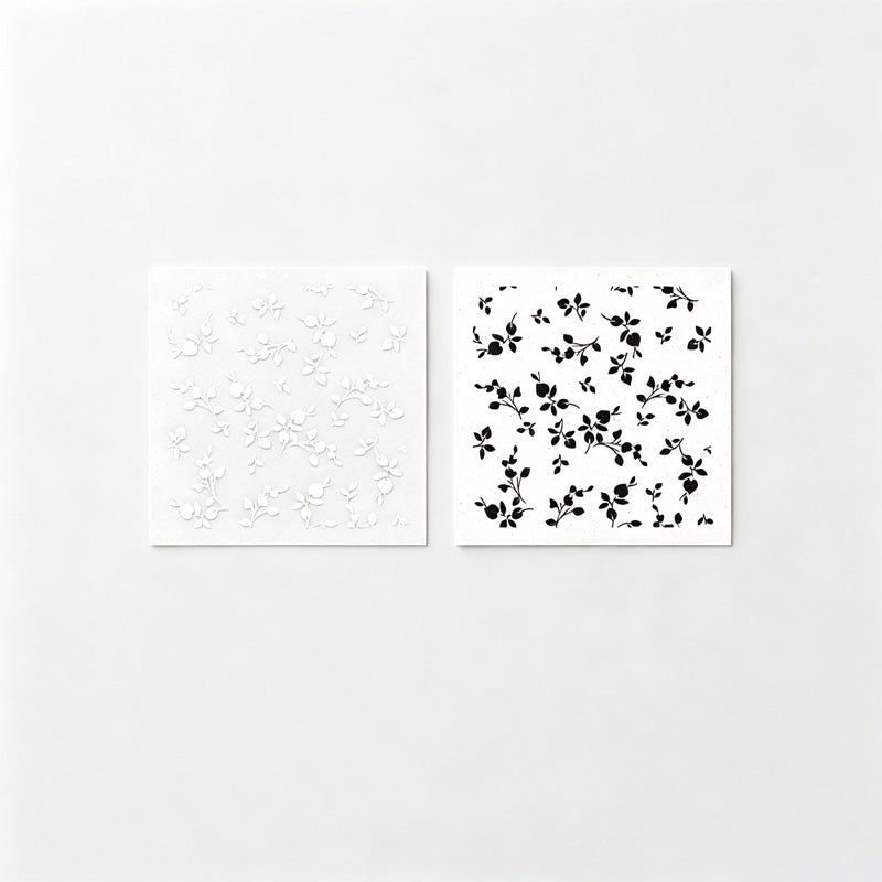 Beech Wood Floral Pattern Rubber Stamp