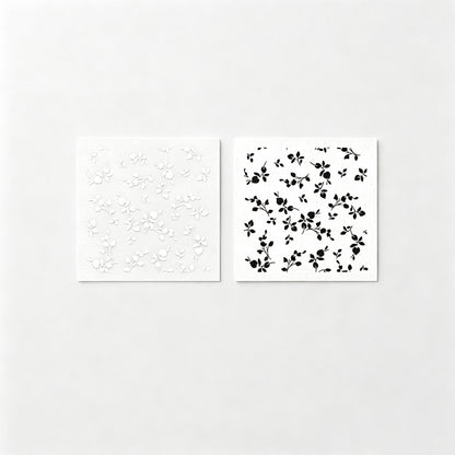Beech Wood Floral Pattern Rubber Stamp