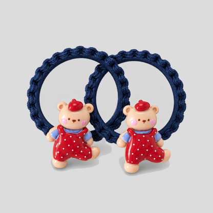 Lace Trim Dog Shape Hair Ties