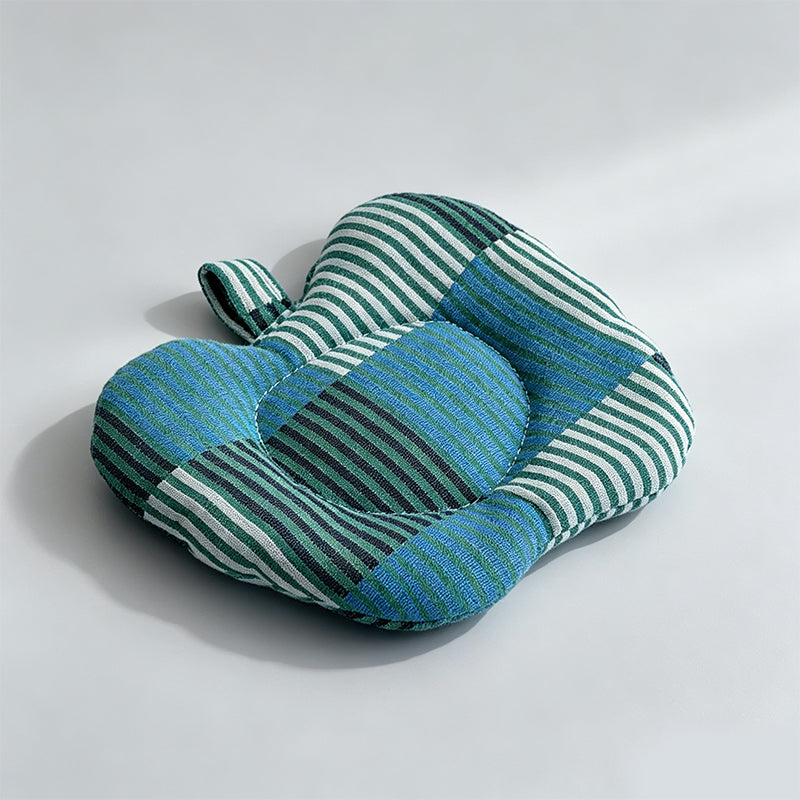 Apple Shaped Color Block Plaid Padded Fabric Coaster