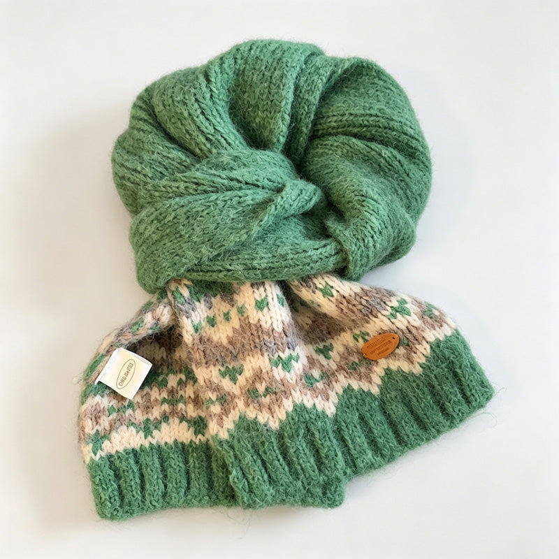 Nordic Pattern Knit Scarf