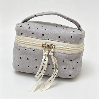 Handled Star Print Makeup Bag