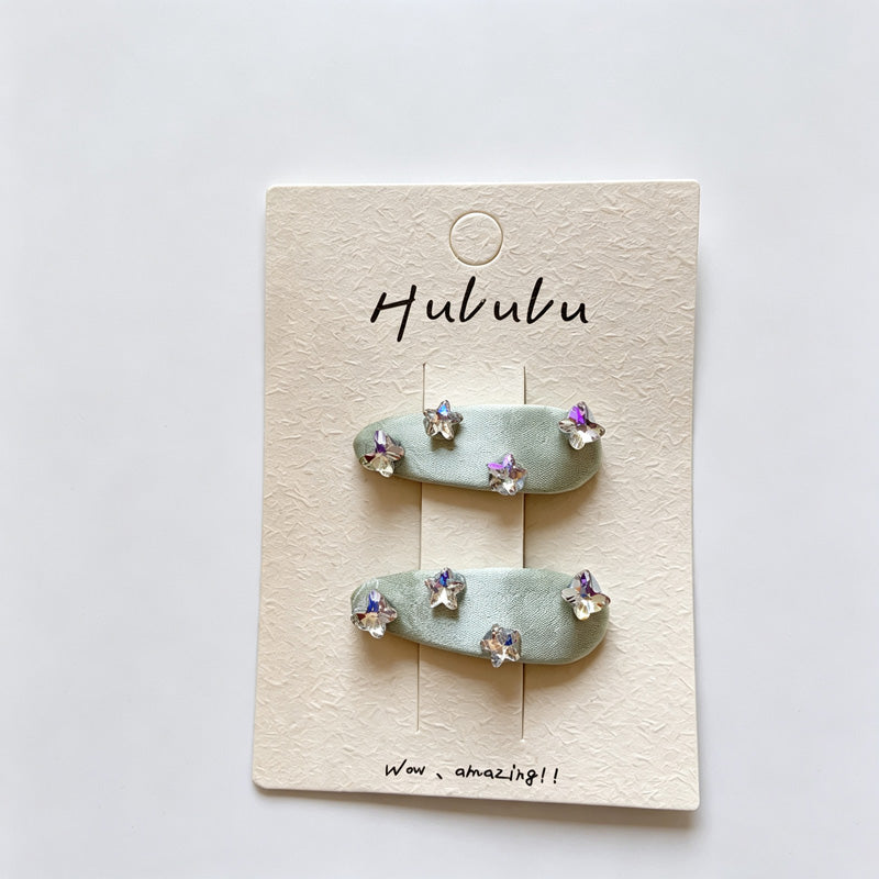 Fabric Rhinestone Star BB Hair Clips