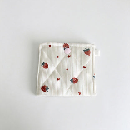 Corduroy Printed Square Storage Pouch