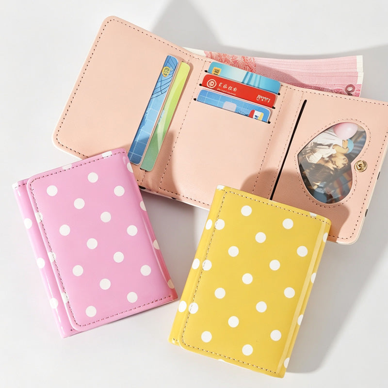 Polka‑Dot PU Small Wallet