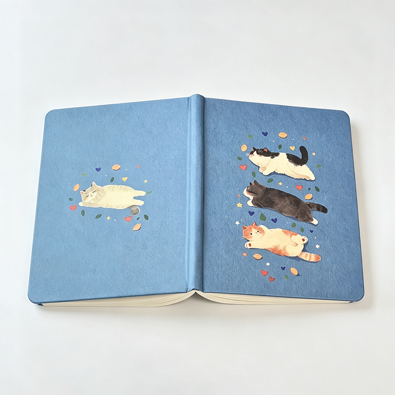 Three‑Cat Print Blank Notebook