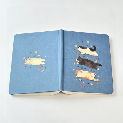 Three‑Cat Print Blank Notebook