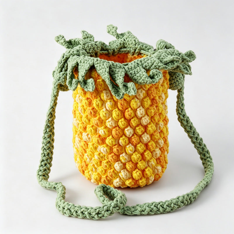Pineapple Crochet Crossbody Bag