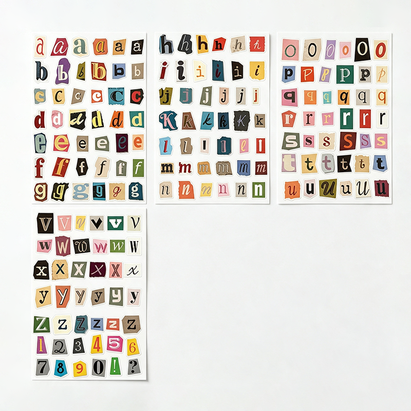 Colorful Alphabet Sticker Sheet Set
