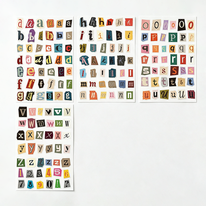 Colorful Alphabet Sticker Sheet Set
