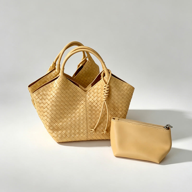 Woven Mini Bucket Handbag