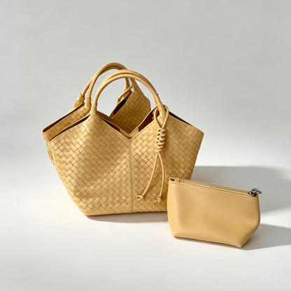 Woven Mini Bucket Handbag