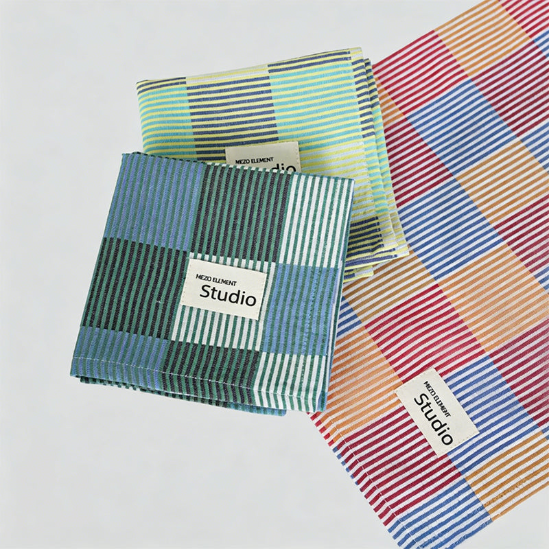 Polished Cotton Checkered Plaid Napkin Table Cloth
