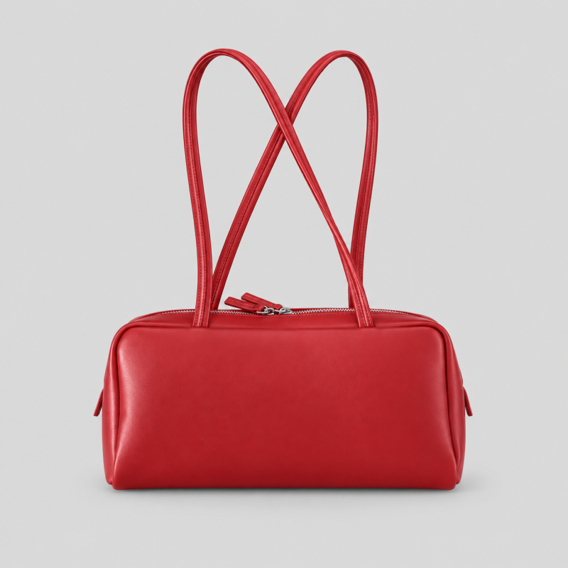 Faux Suede Shoulder Handle Bag