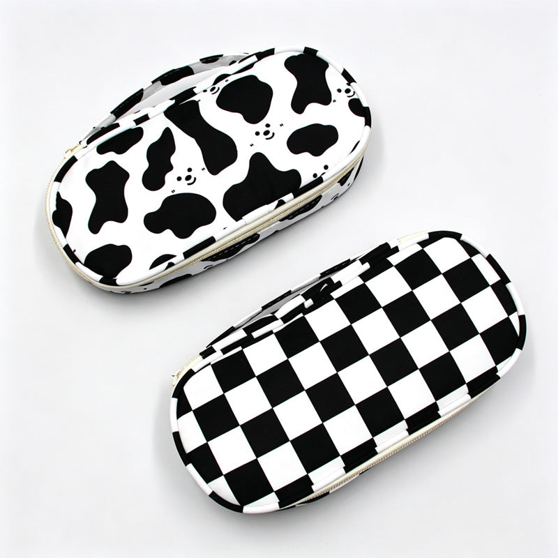 Checkerboard Print Pencil Pouch