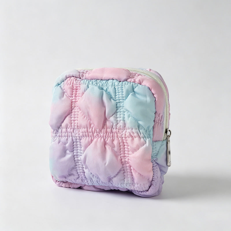 Quilted Tie‑Dye Mini Storage Pouch