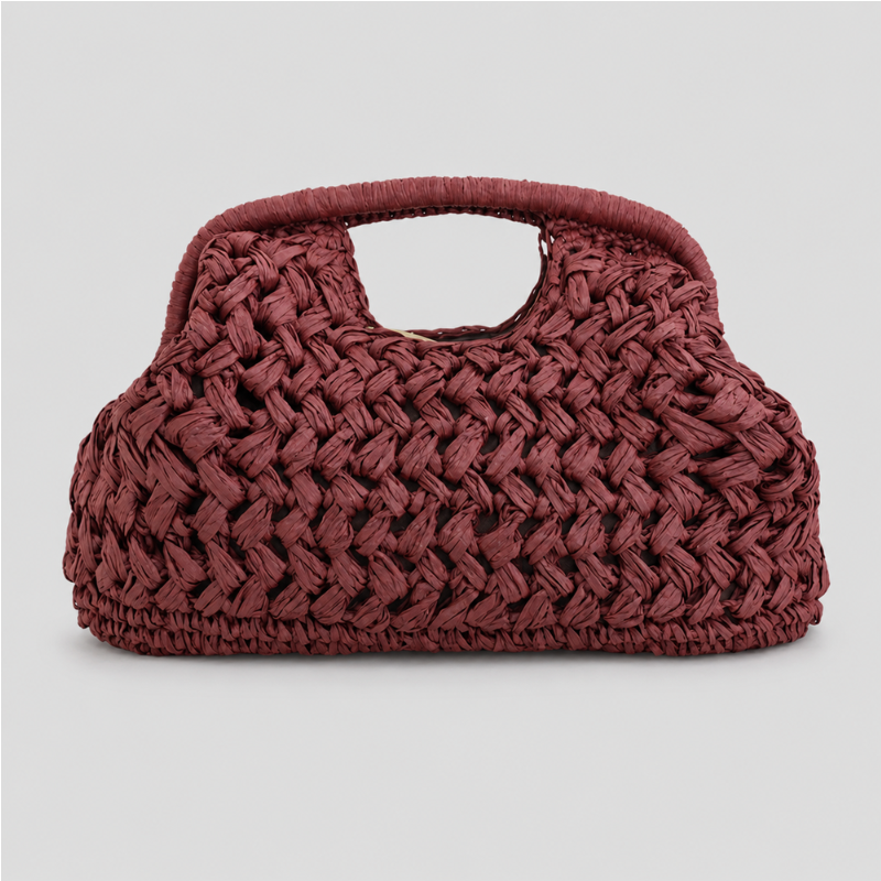 Woven Handle Crochet Clutch