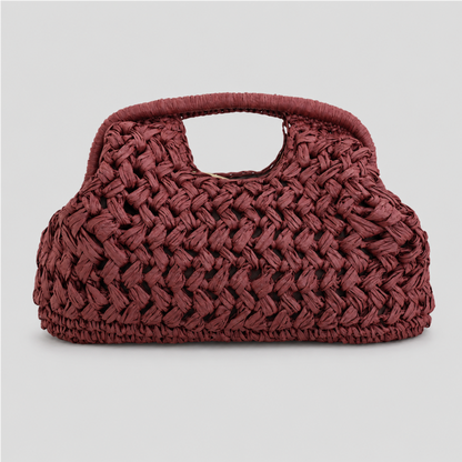 Woven Handle Crochet Clutch