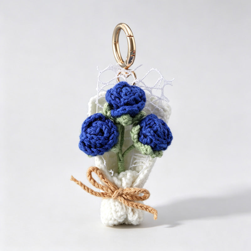 Crochet Flower Bouquet Keychain