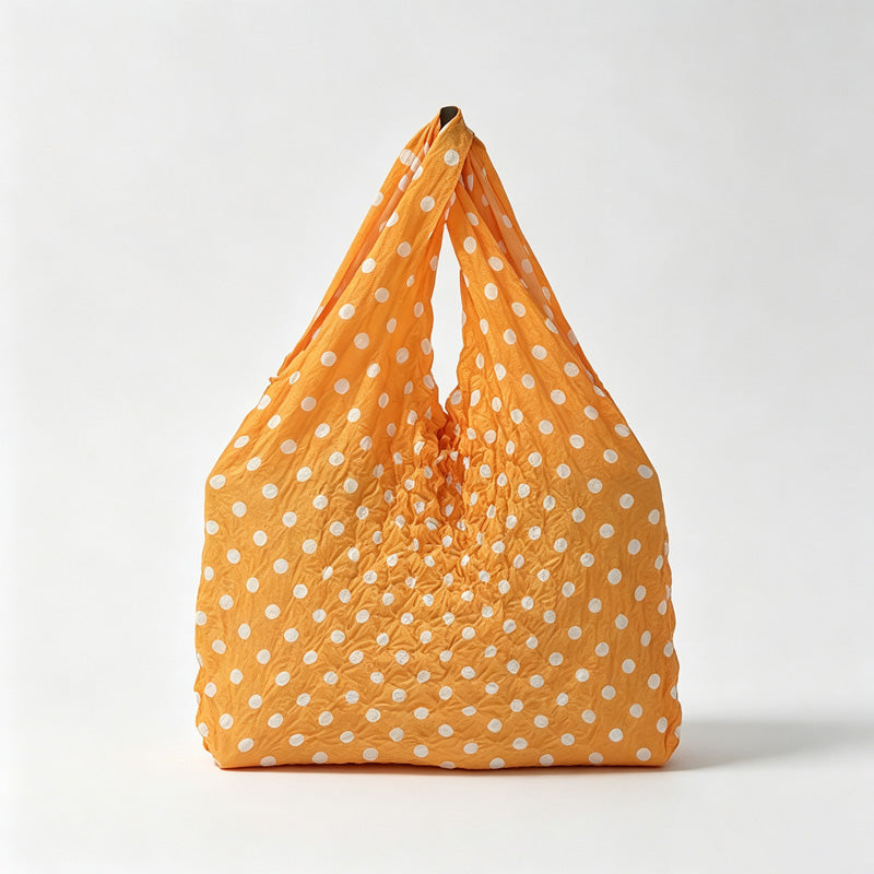 Polka‑Dot Foldable Shopping Pouch