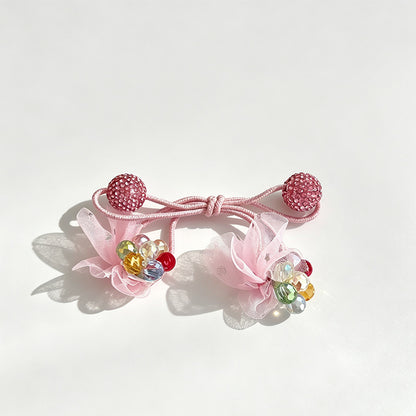 Flower Shape Bead Hair Tie