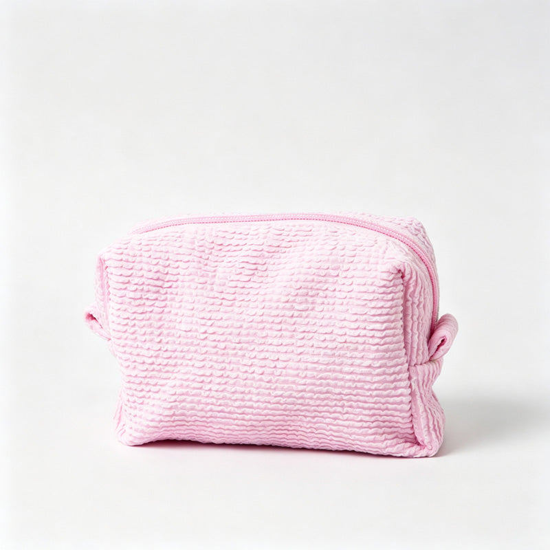 Waffle‑Textured Cosmetic Pouch