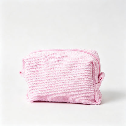Waffle‑Textured Cosmetic Pouch