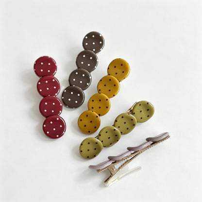 Polka‑Dot Acetate Hair Barrettes