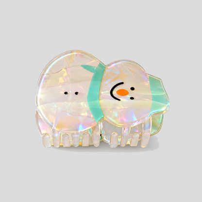 Snowman Acetate Winter Hair Claw