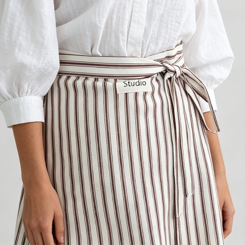 Polished Cotton Linen Fine Stripe Kitchen Waist