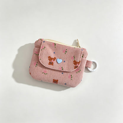 Floral Corduroy Wallet Card Holder