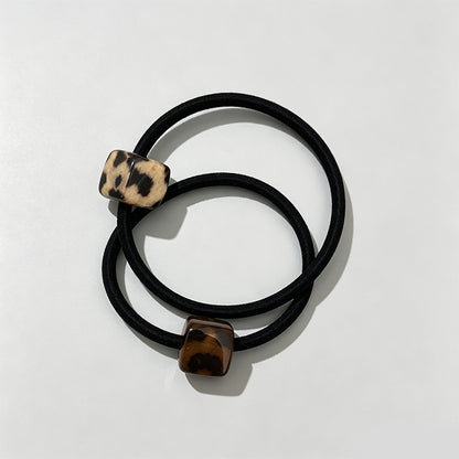 Refined Leopard Pattern Small Square Hairband