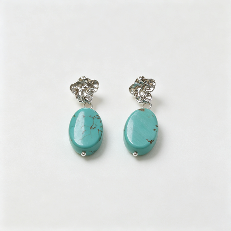 Turquoise 925 Silver Hook Earrings