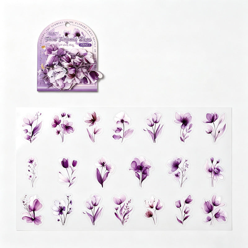 PET Vintage Floral Stickers