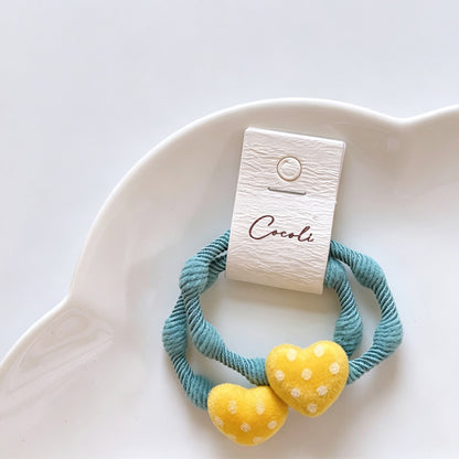Polka Dot Heart Resin Hair Tie
