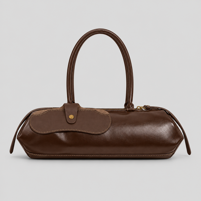 Solid Color Shoulder Handbag