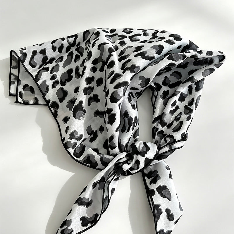 Floral Pattern Square Neck Scarf