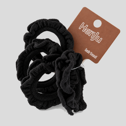 Ruffled Fabric Hair Ties Set