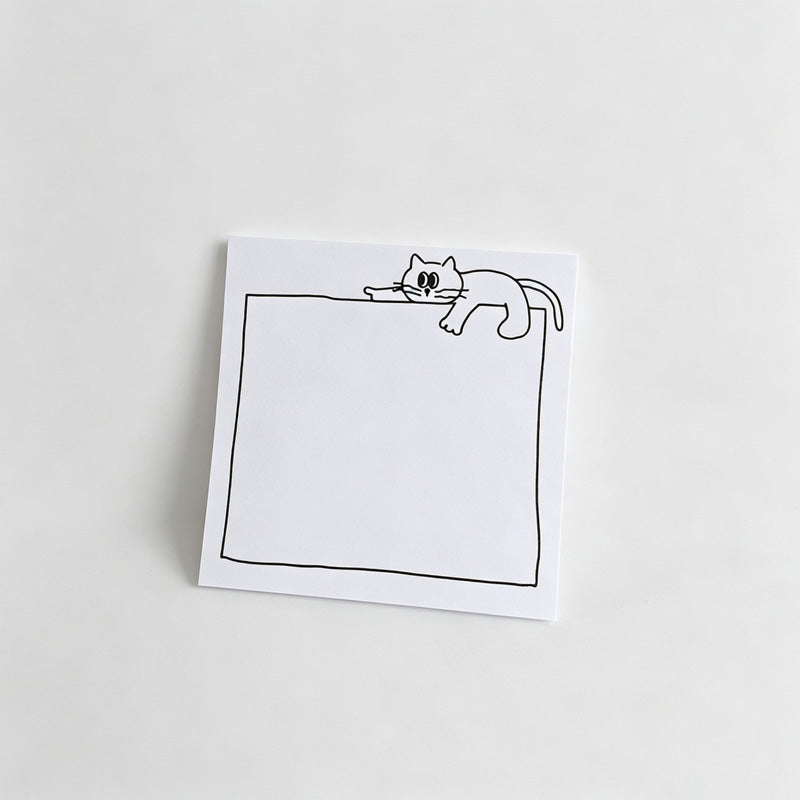 Line‑Art Cat Frame Non‑Sticky Notes