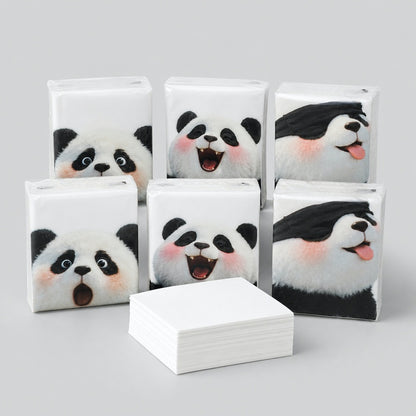 Panda Printed Pocket Tissues Set