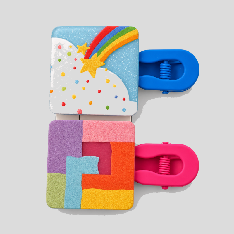 Colorful Geometric Hair Clip Set