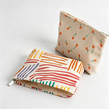 Corduroy Makeup Storage Pouch