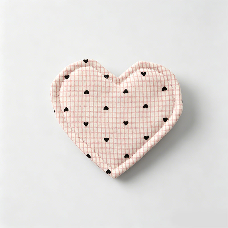 Multi-purpose Fabric Heart Coaster Insulation Pad