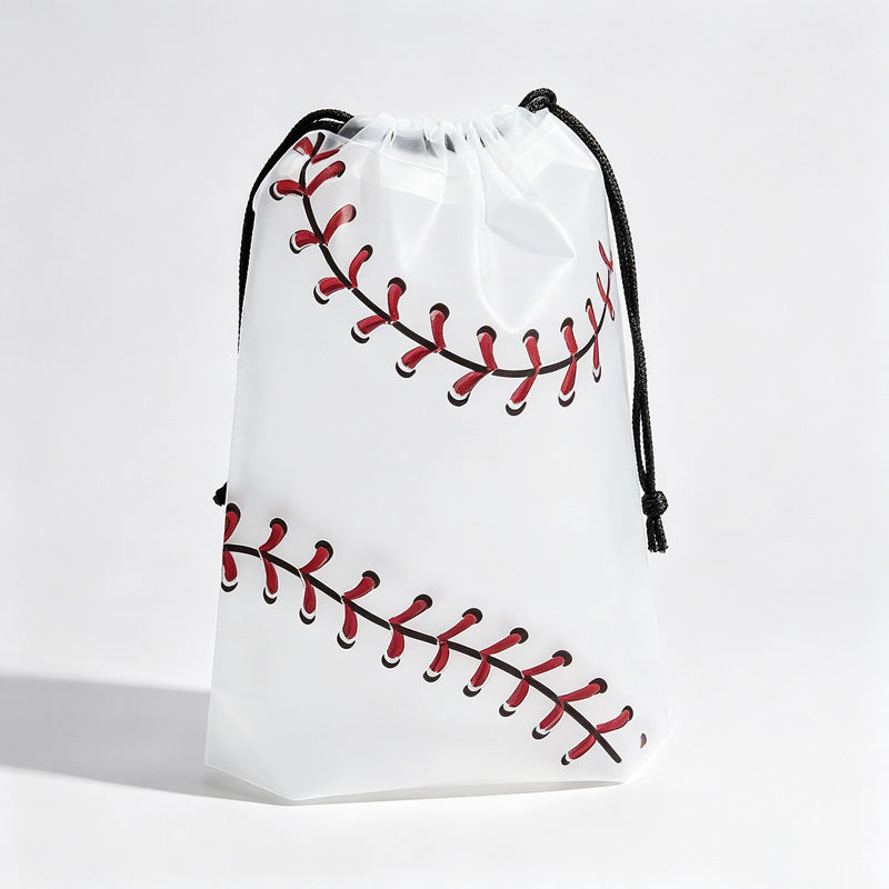 Baseball Print Drawstring Storage Bag Set