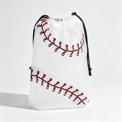 Baseball Print Drawstring Storage Bag Set
