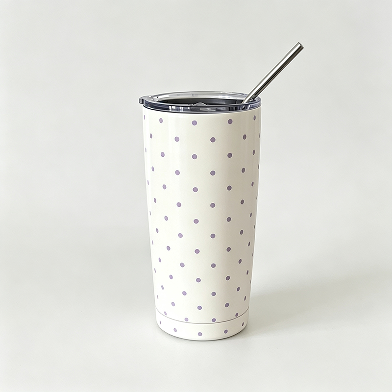 Polka Dot Straw Tumbler